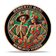 Eternal Love & Remembrance Skeleton Couple Dia de Los Muertos Memento Mori Coin