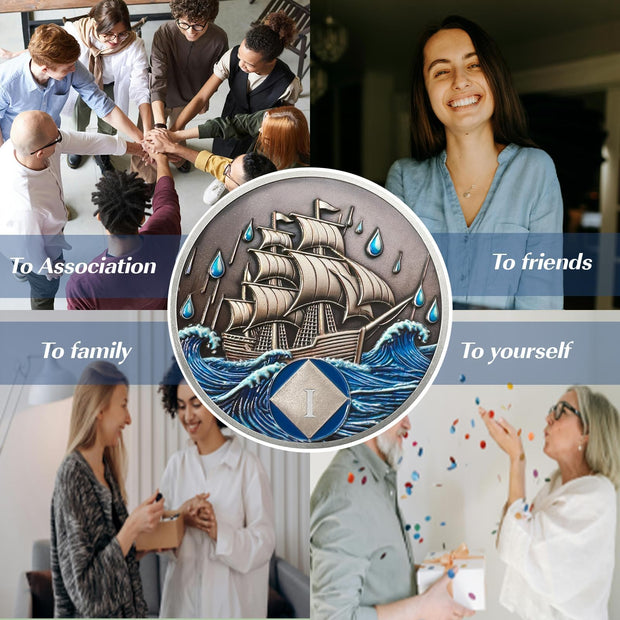 1-15 Year Addiction Recovery Braving The Storm Sobriety Coin
