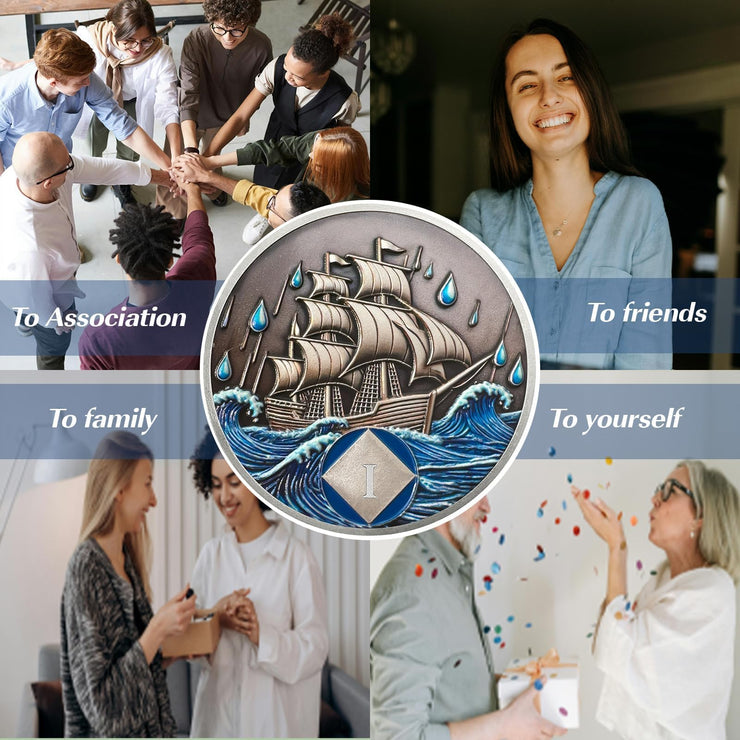 Personalized Addiction Recovery Braving The Storm Sobriety Coin