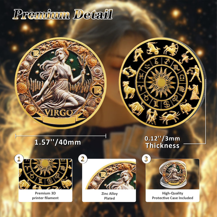 Virgo 12 Zodiac Challenge Coin