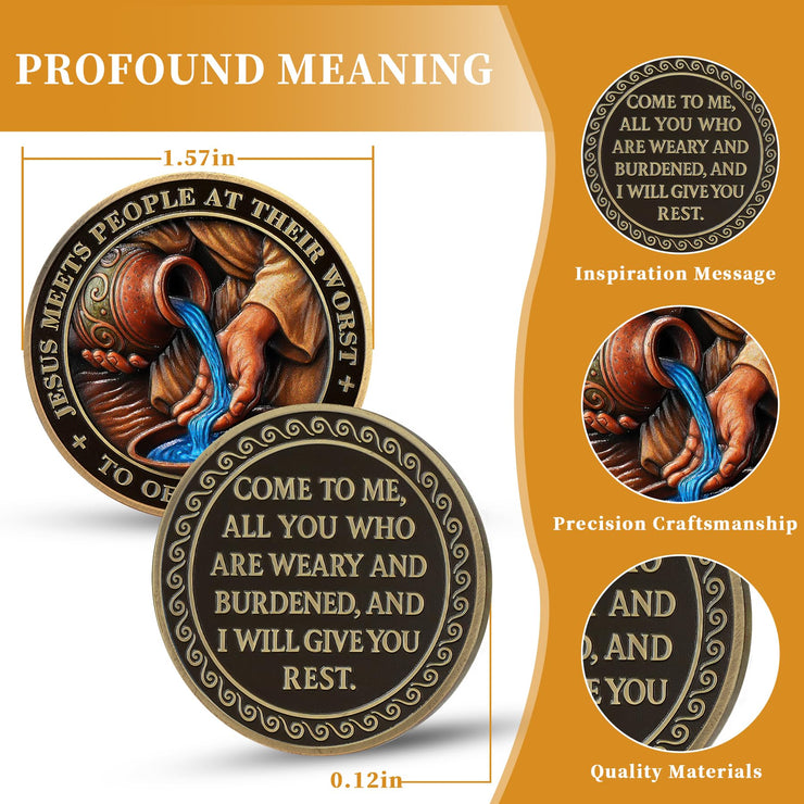 Jesus Meets People at Their Worst  Christian Jesus Grace Coin