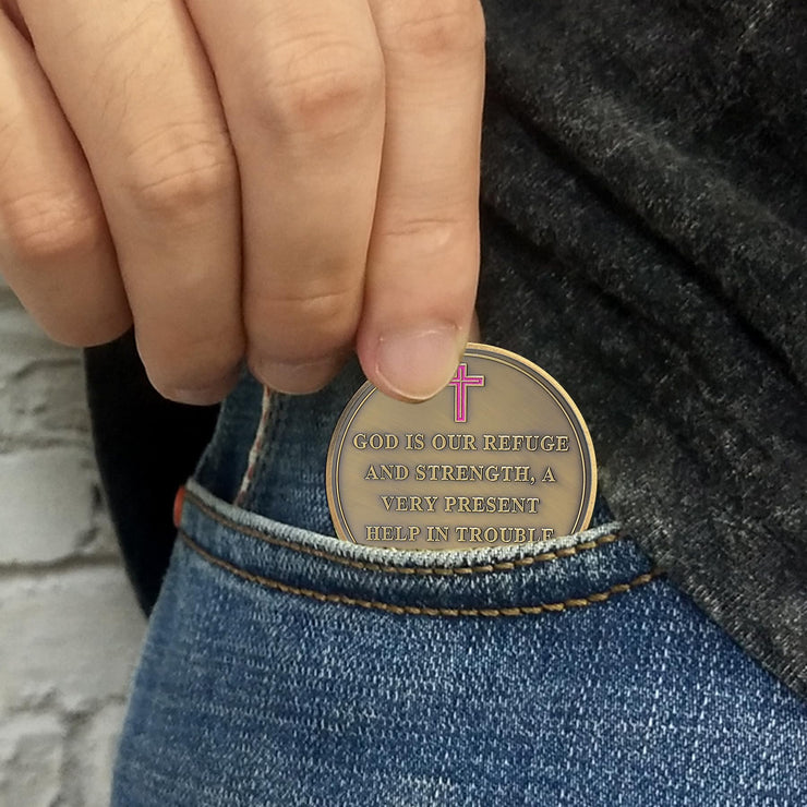 Inspirational Bible Verse Beach Footprints Religious Coin