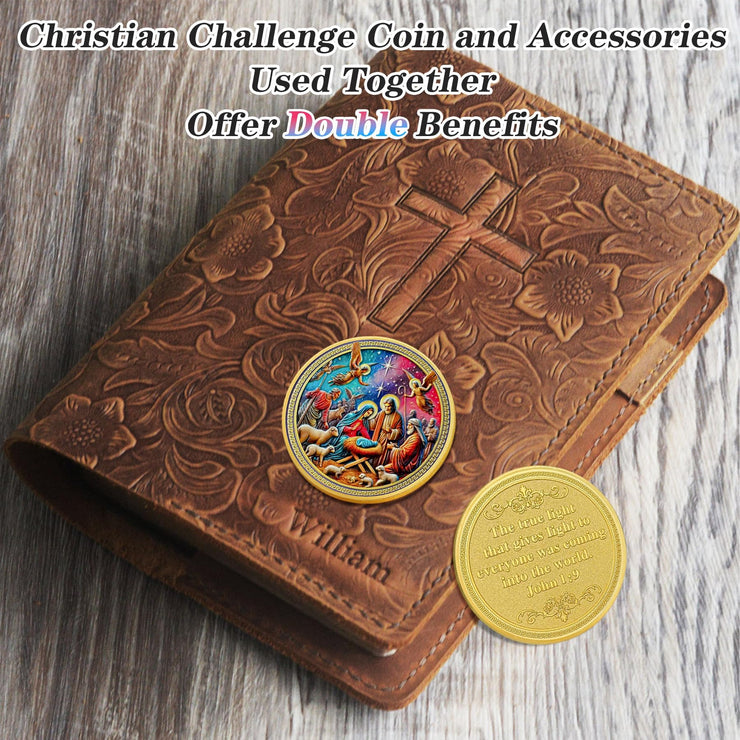 Jesus Birth Light of The World Christian Challenge Coin