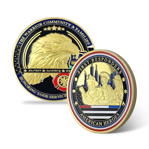 Honor American Heroes EMS Police Firefighter Coin