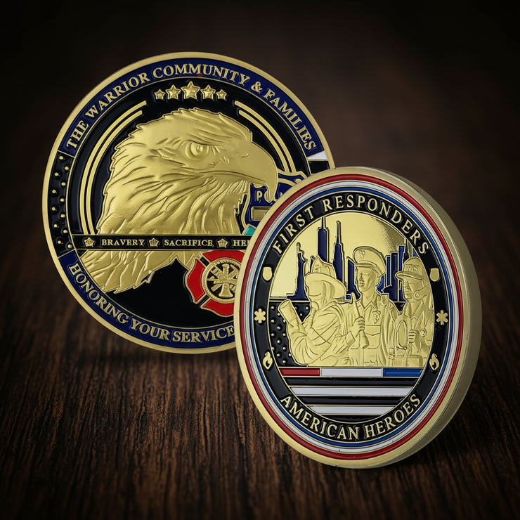 Honor American Heroes EMS Police Firefighter Coin