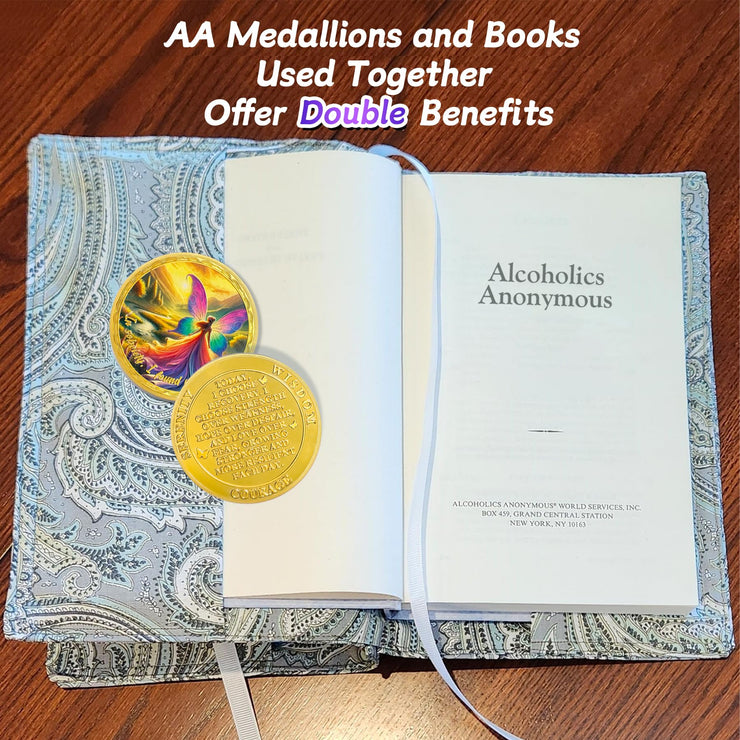 Affirmation Sunlight Fairy Mountains Recovery Addiction Sobriety Coin