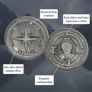 Cardinal virtues coin four virtues Stoic coin