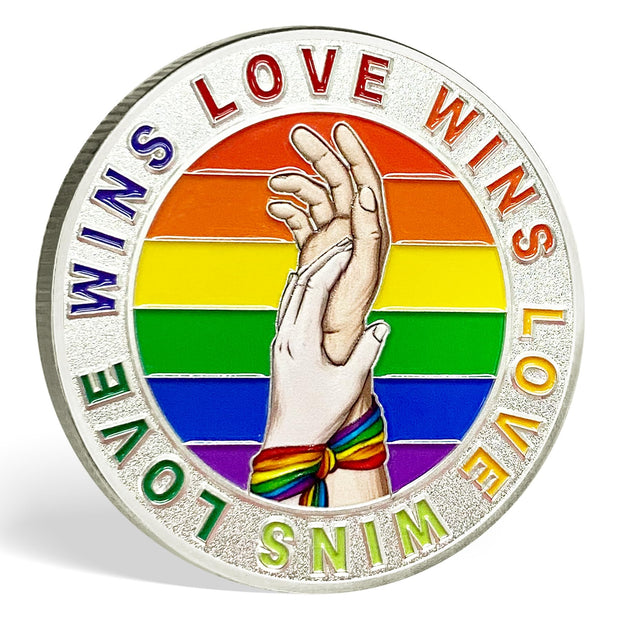 Rainbow Pride Challenge Coin Love is Love LGBT Gifts
