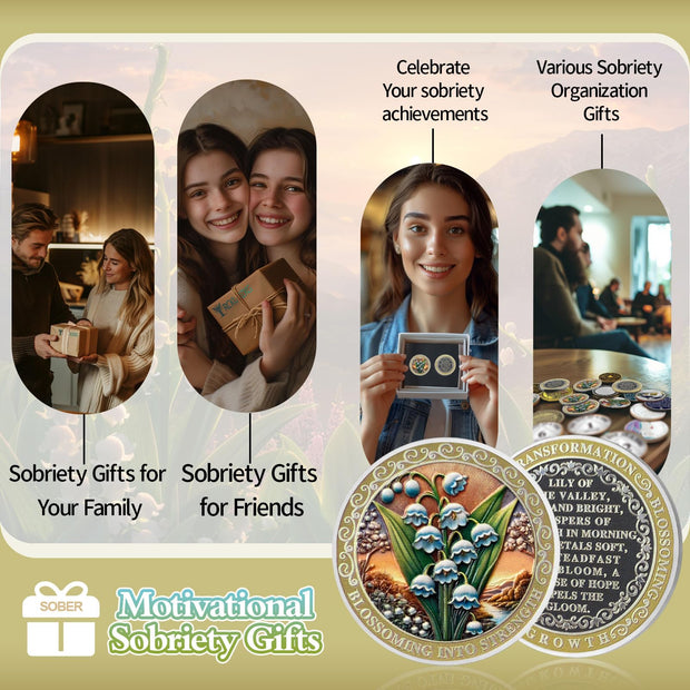 Lily of The Valley Sobriety Coins