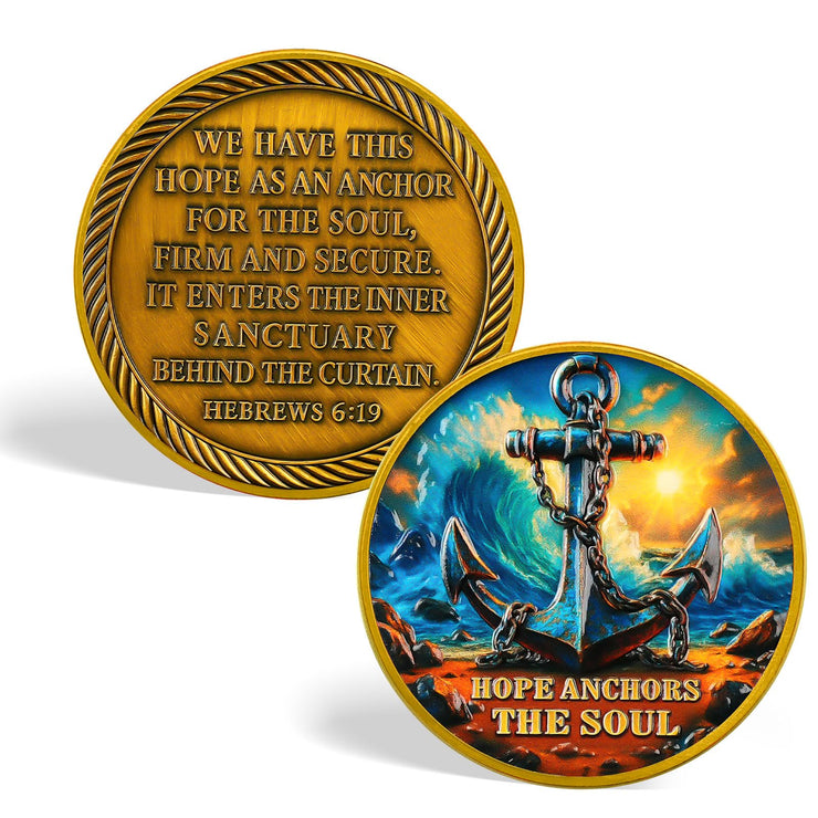 Hope Anchors The Soul Christian Navy Challenge Coin