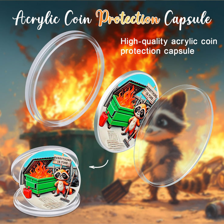 Inspirational Everything is Fine Dumpster Fire Zen Garden Coin