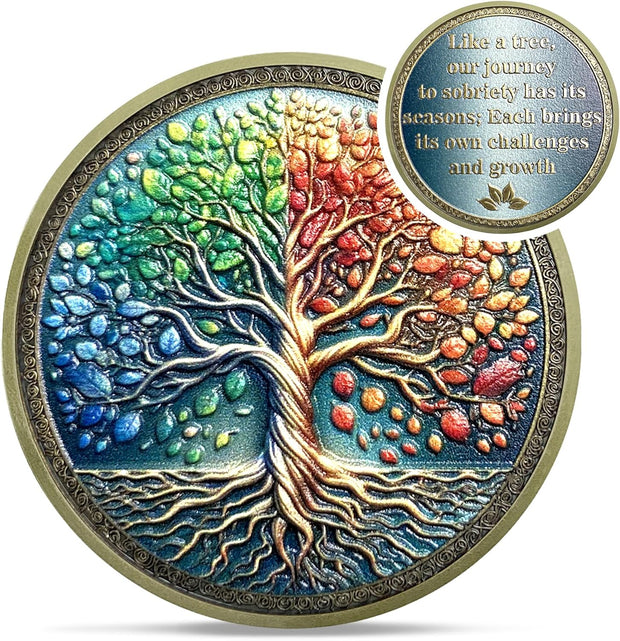 Original Growth Tree of Life Sobriety Coin