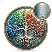 Affirmation Tree of Life Copper Four Season Sobriety Coin