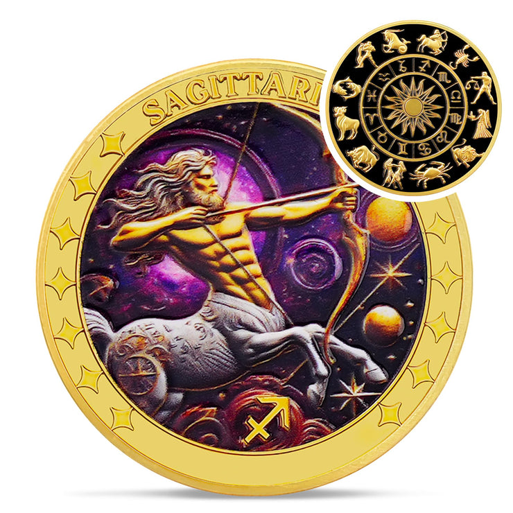 Sagittarius 12 Zodiac Challenge Coin