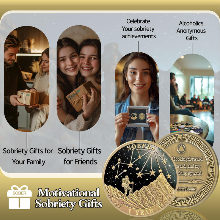 Under The Stars Pathfinder Explore Hope 1-10 Year Sobriety Coin