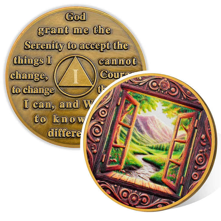 Personalized Window of Clarity Sobriety Coin
