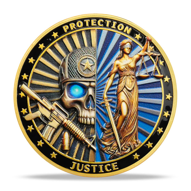 Police Challenge Coin Law Enforcement Service and Integrity Medallion