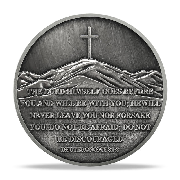Mountain Trail Footprints Religious Coin