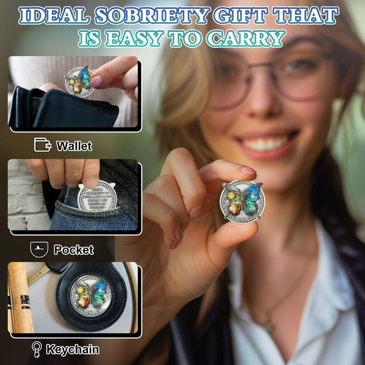 Original Darkness to Light Butterfly Sobriety Coin