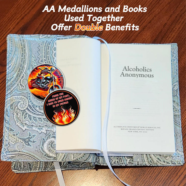 Rising from The Ashes Riding Freedom Skull Sobriety Coin