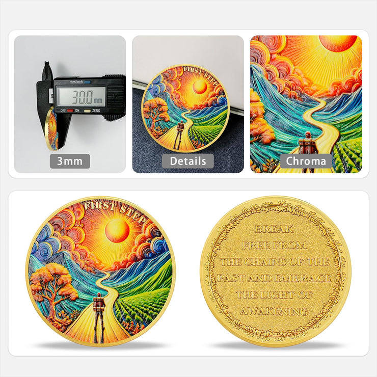 Motivational Recovery Coin Embrace Awakening Transformative Journey toward Personal Growth and Freedom