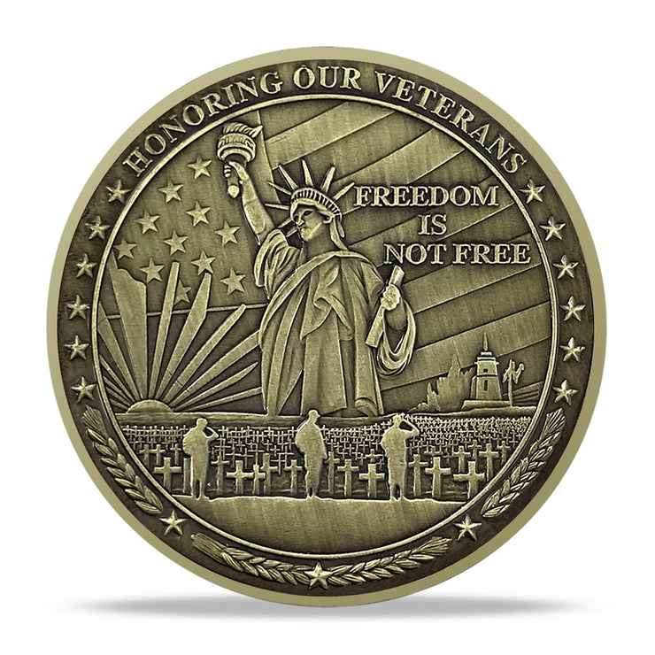 Military Veteran Challenge Coin with Statue of Liberty