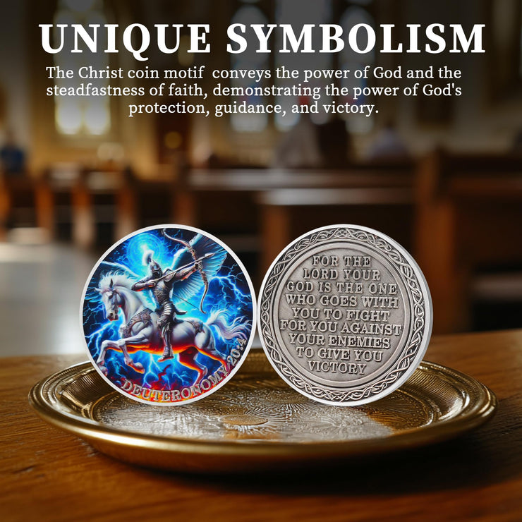 Archangel Warrior Victory Deuteronomy Christian Challenge Coin