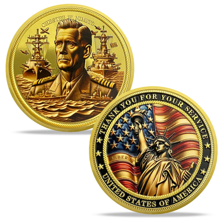 Thank You for Your Service Veteran Military Challenge Coins (Chester William Nimitz)