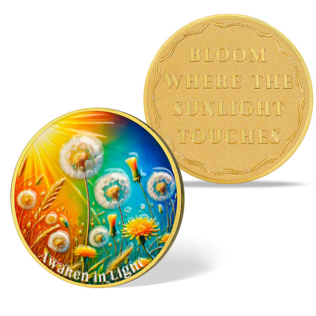 Dandelion Sunlight Design Sobriety Coin