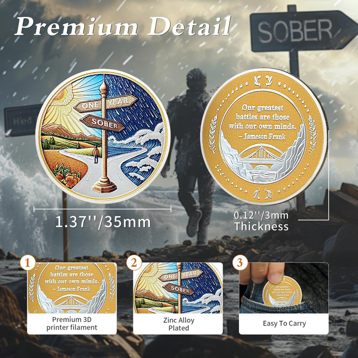 1-10 Years Celebrate Recovery Addicts Sobriety Coin