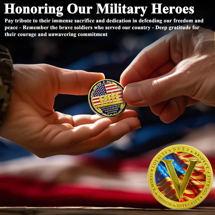 Proud Veterans Tribute Honor and Courage Military Commemorative Coin