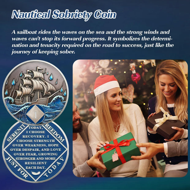 1-15 Year Addiction Recovery Braving The Storm Sobriety Coin
