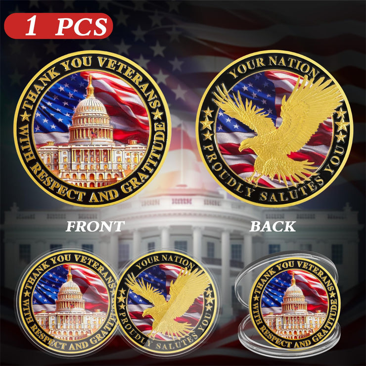 Nation's Gratitude Thank You Veterans Commemorative Challenge Coin