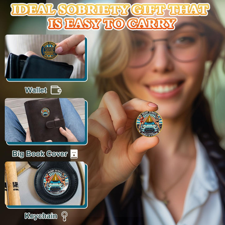 Personalized Ready to Race Race Queen Sobriety Coin