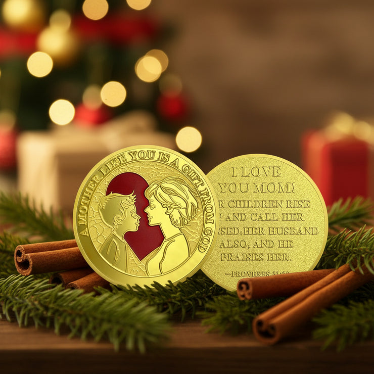Mother and Son Love Coin I Love You Mom Coin