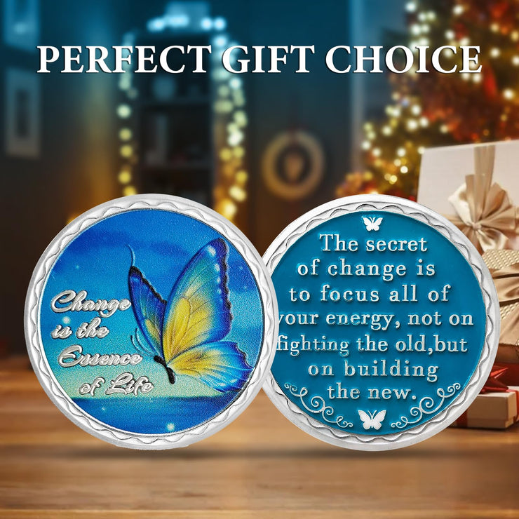 Change is The Essence of Life Butterfly Sobriety Coin