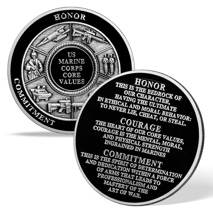 USMC and Its Core Values Patriotic Military Challenge Coin