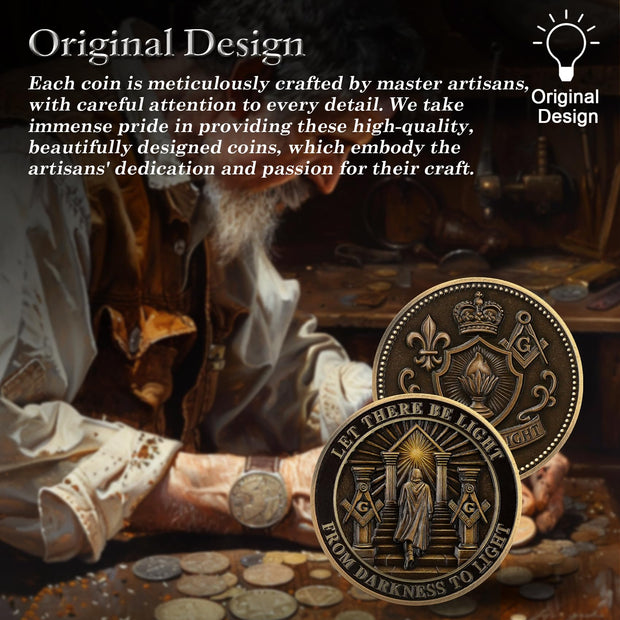 Masonic Darkness to Light Challenge Coin