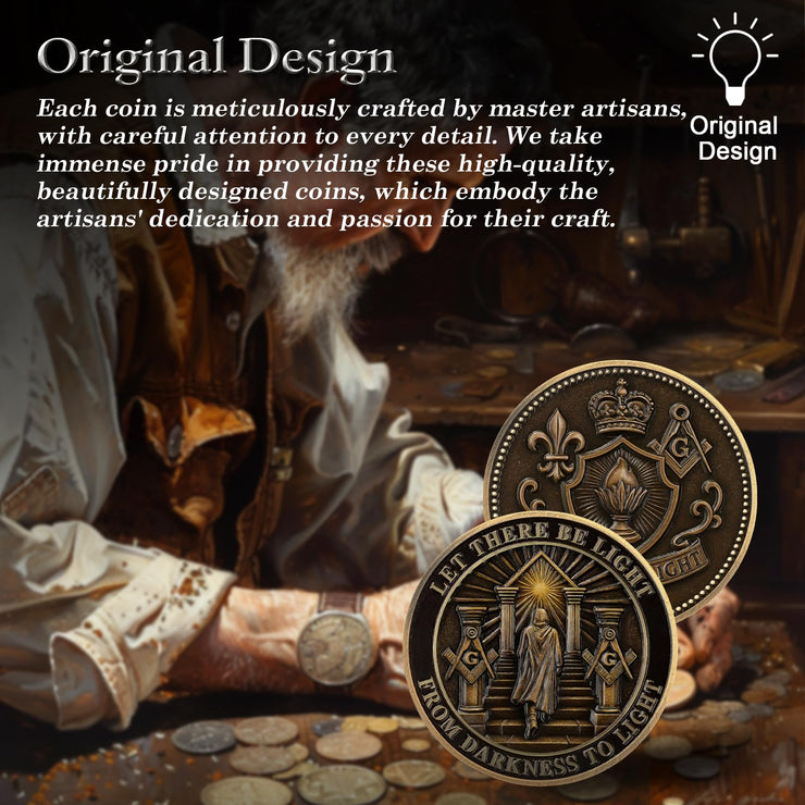 Masonic Darkness to Light Challenge Coin