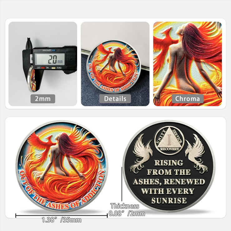 Phoenix Woman Sobriety Coin