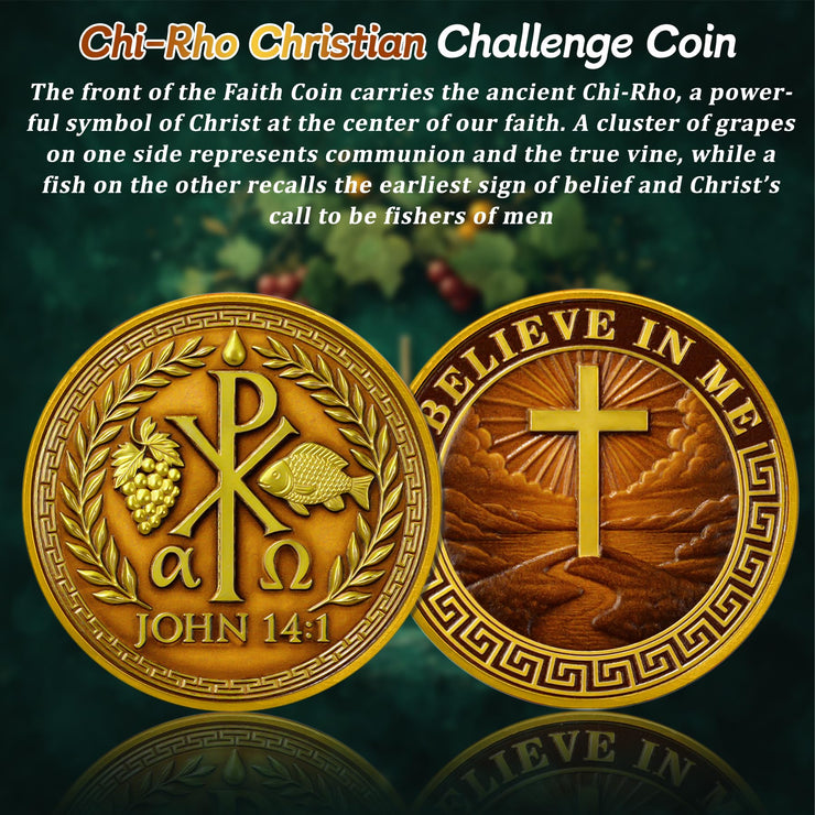 Chi-Rho Christian Challenge Coin