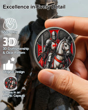 Knights Templar Challenge Coin with Red Cross
