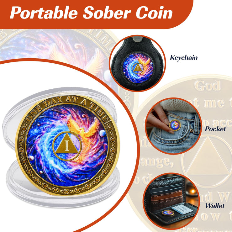Personalized Phoenix Rebirth Sobriety Coin