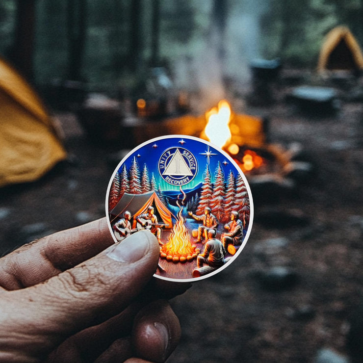 Personalized Camp Bonfire Sobriety Coin