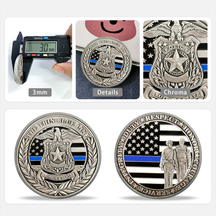 AtSKnSK Saint Michael Police Prayer Coin Patron Saint of Police Officers Police Law Enforcement Challenge Coin (Police Couple, 1)