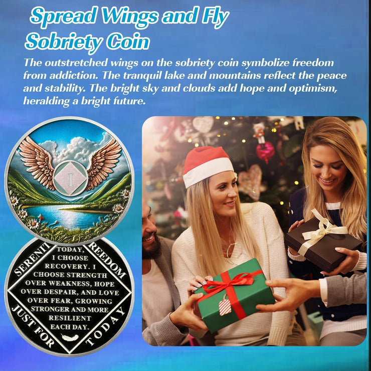 Personalized Wings of Freedom Sobriety Coin