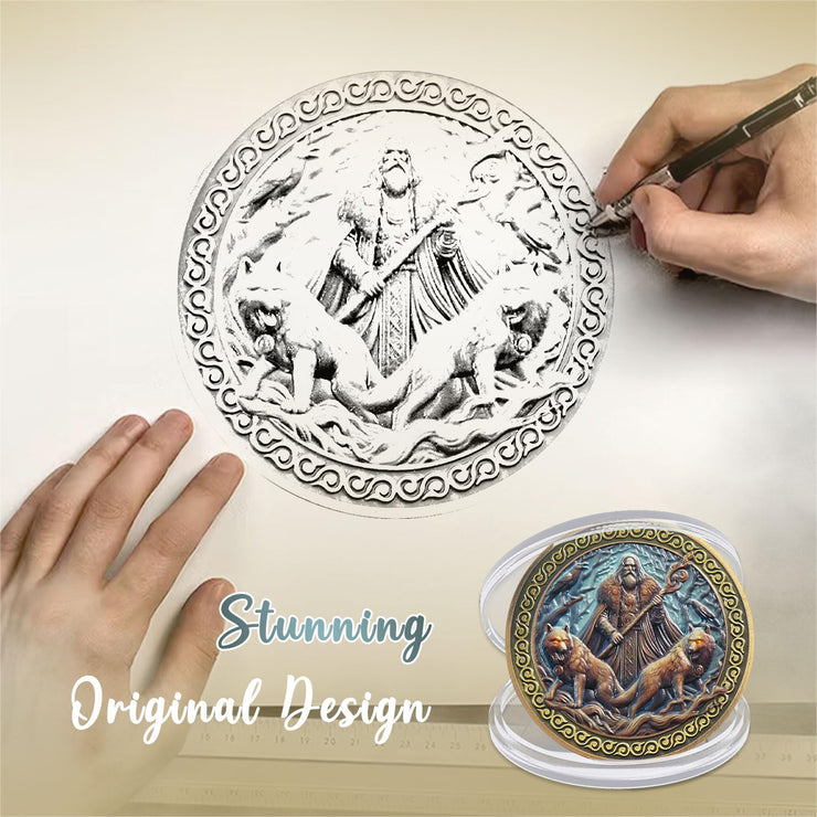 Viking Odin  Longship Coin