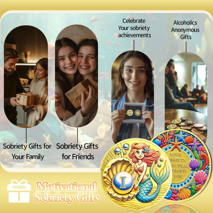 Beauty & Courage Mermaid 1-3 Year Sobriety Coin