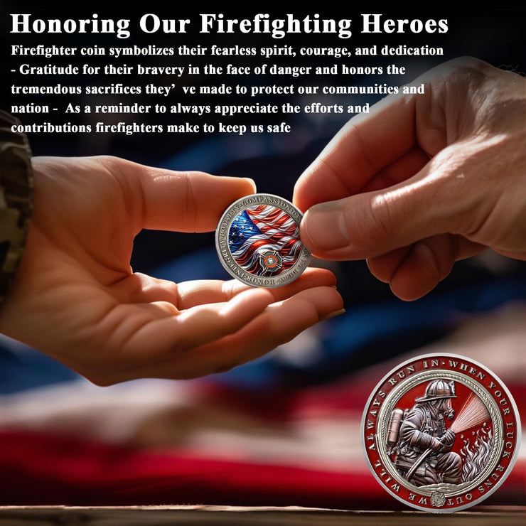 Firefighter Run Towards The Fire Rescue Challenge Coin