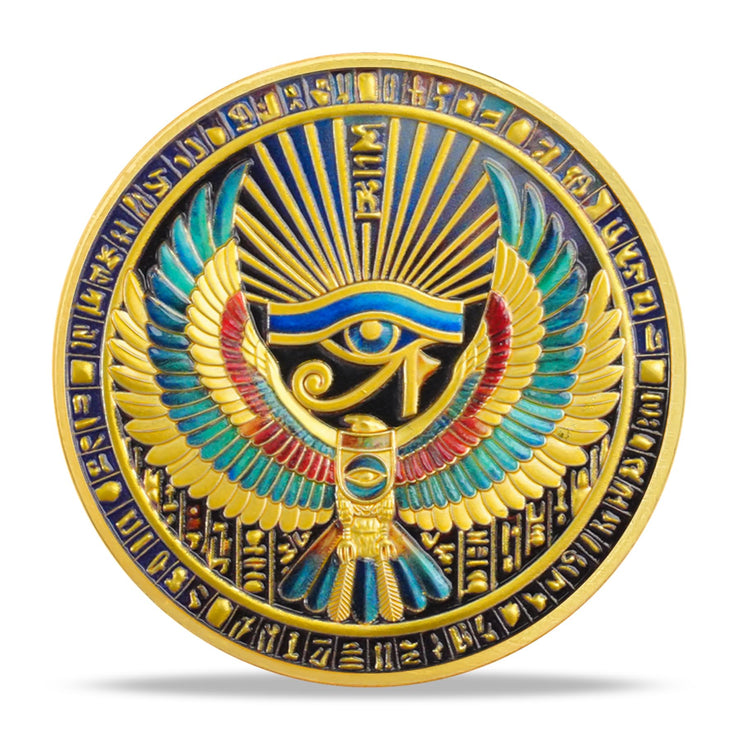 Inspirational Egyptian Symbol Pharaoh Eye of Horus Religious Coin